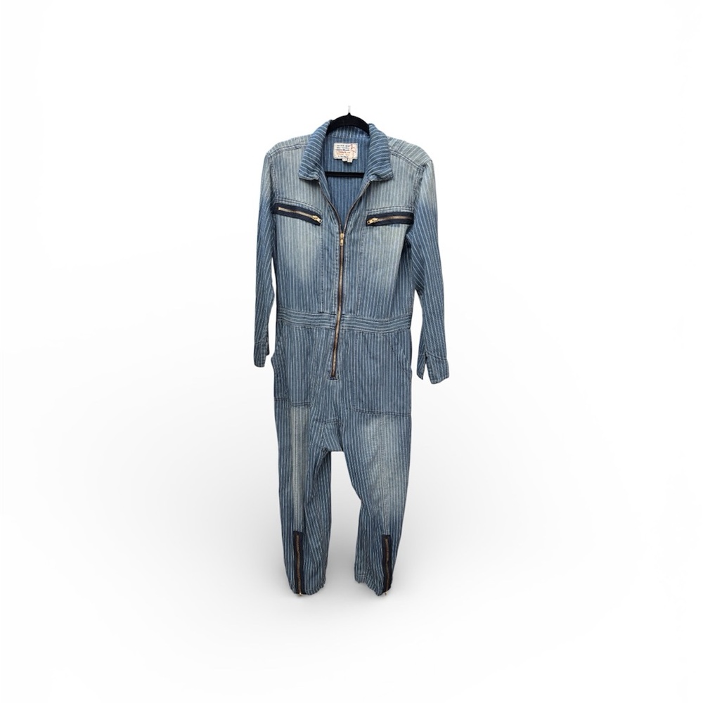 Women’s Sandrine Rose Free People Blue Striped Jumpsuit